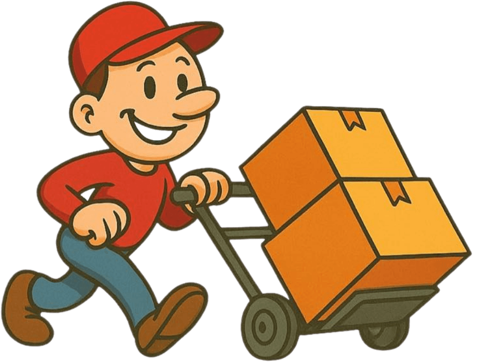 Dolly Up Movers mover with dolly and boxes